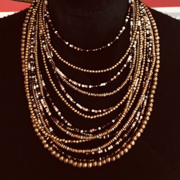 PRICE IS FIRM! VINTAGE 14-Strand Beaded Necklace - Picture 4 of 8